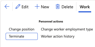 Work from the Action Pane expanded, with the Terminate button highlighted