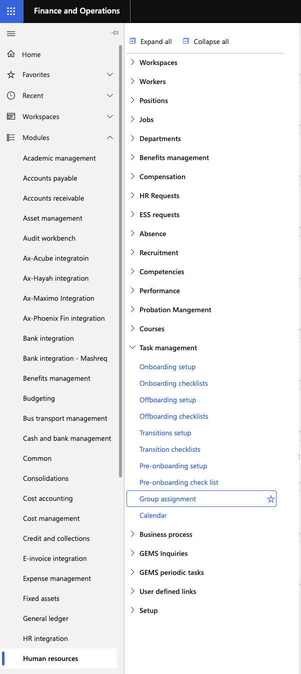 The D365 navigation pane with System administration, Users, and User groups highlighted