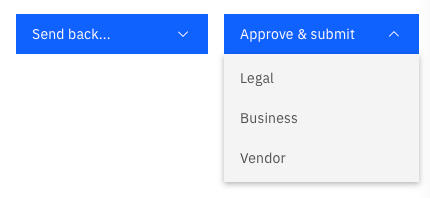 Dropdown menu showing the options for which department should receive the contract