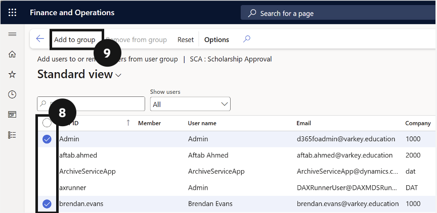 Scholarship and discount setup — the General tab with the Items section open
