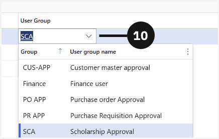 Scholarship and discount setup — a new fee item line being added under Items