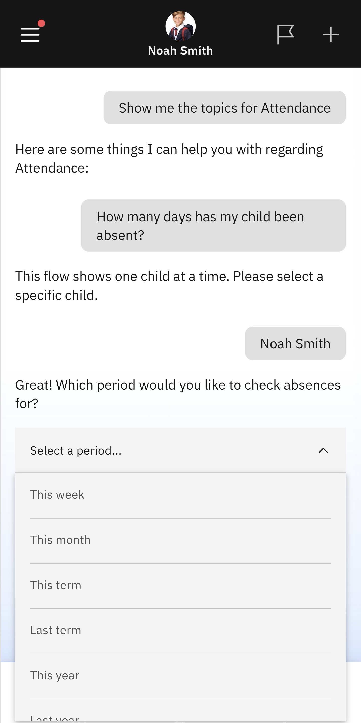Timeframe dropdown showing the different time options