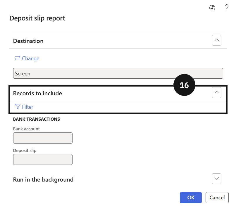 End of Day Procedure — the generated deposit slip report