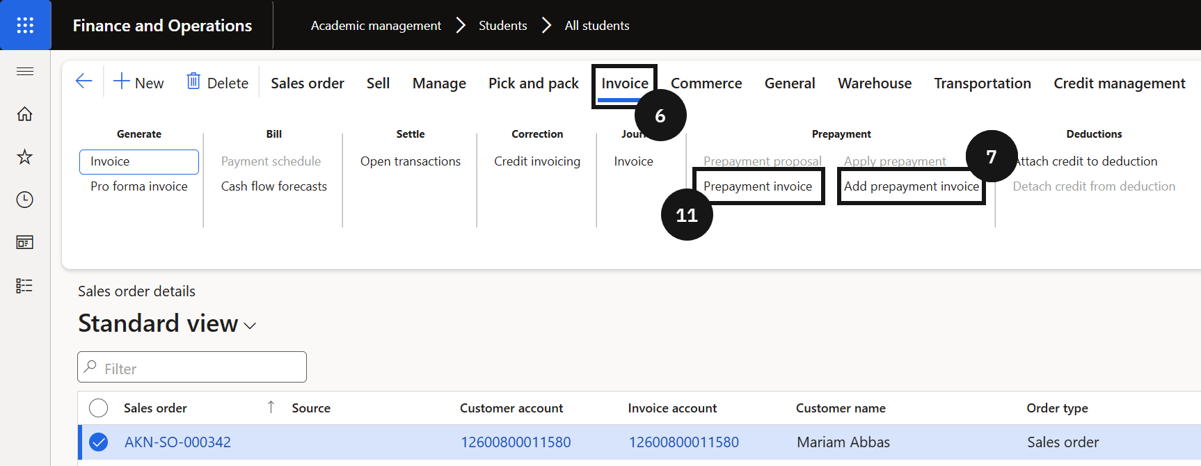 Generate an Advance Tax Invoice — the Post confirmation for the prepayment invoice