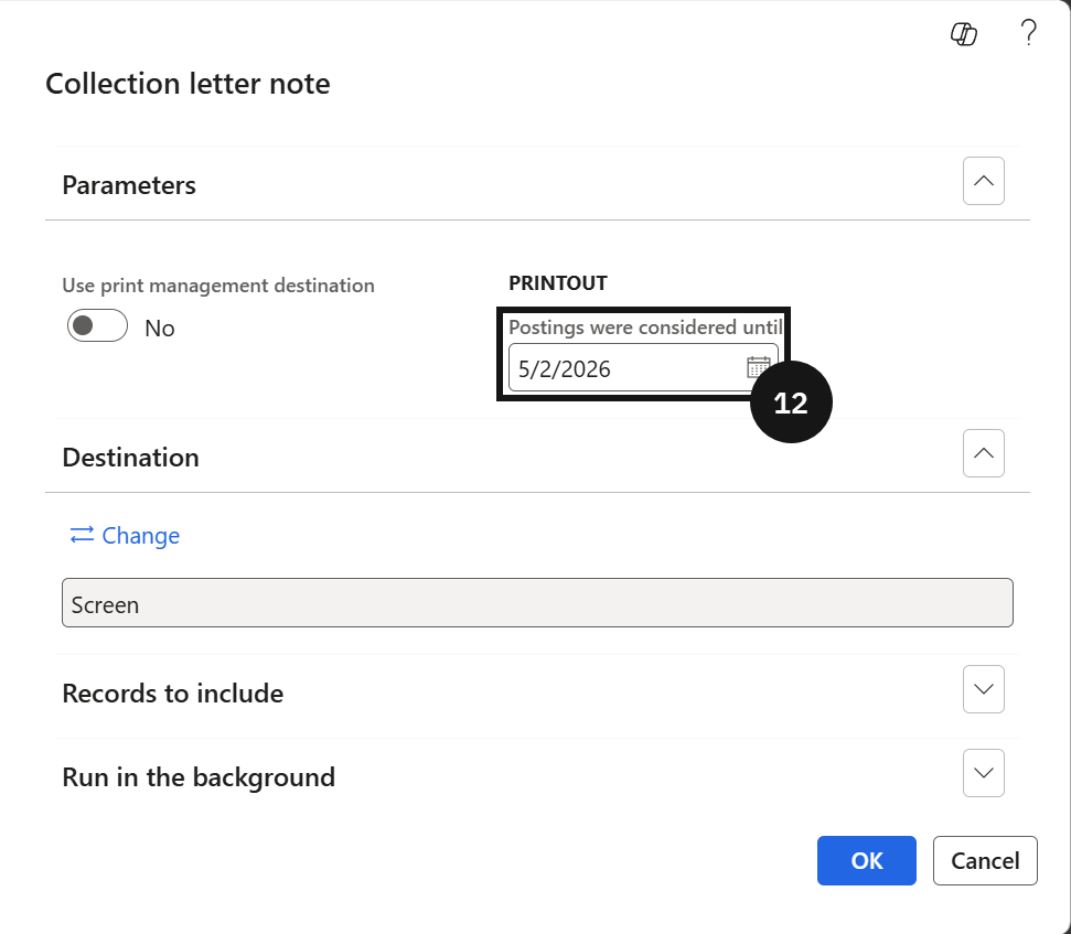 Generate Collection Letters — the printed collection letter showing overdue details