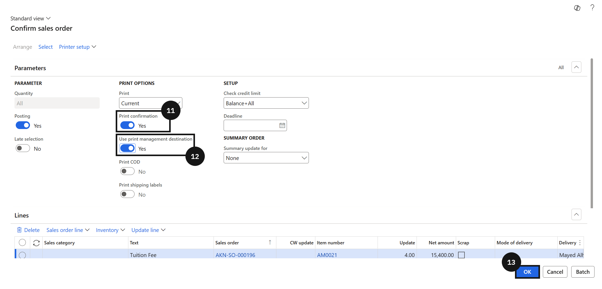 Generate a Proforma Invoice Document — the confirmation result showing the proforma invoice sent