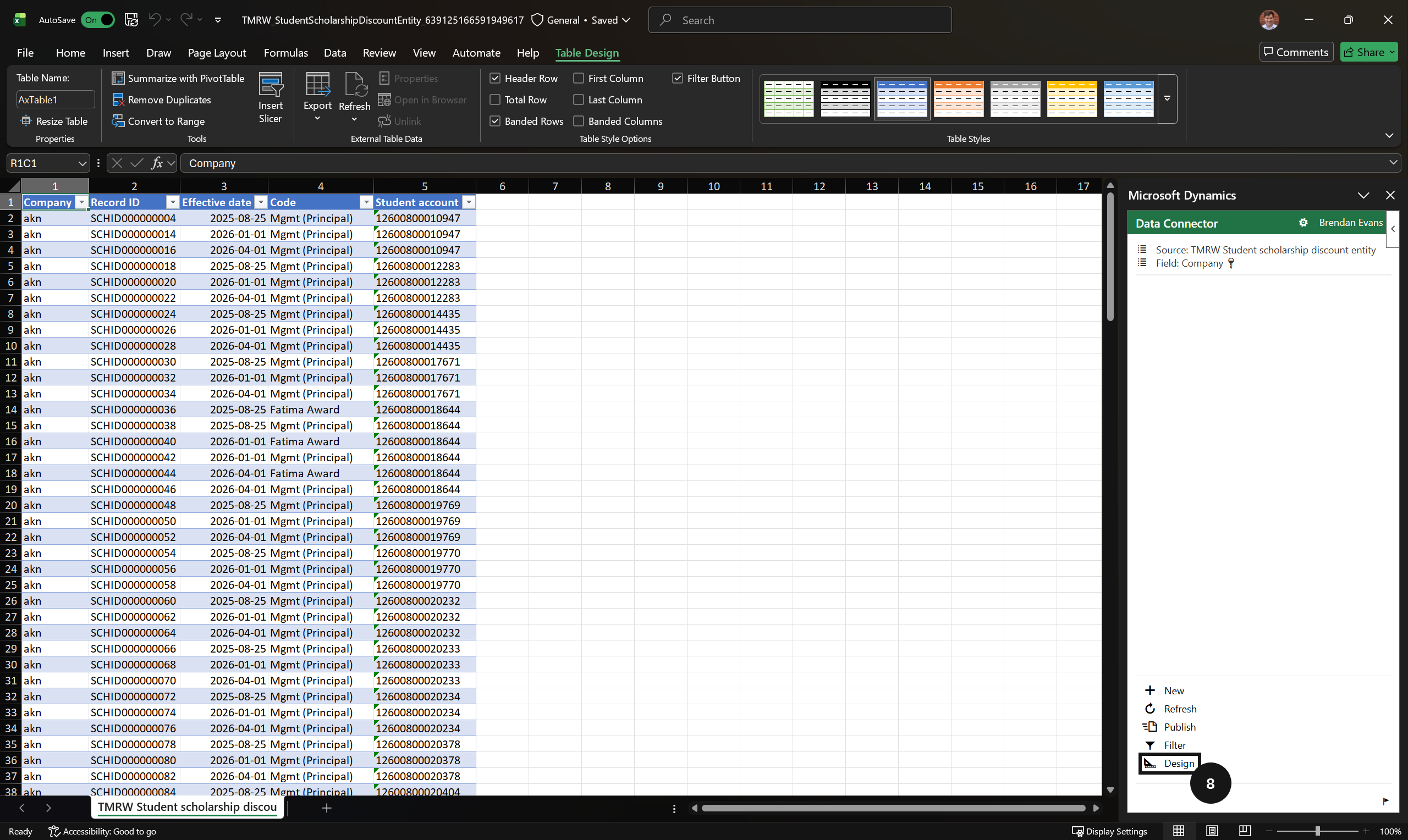 Import scholarships via Excel — the Available fields list being moved to selected fields
