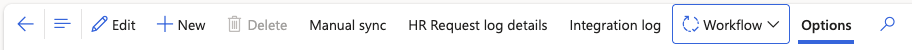The HR request Action Pane with the Approve and Complete buttons highlighted