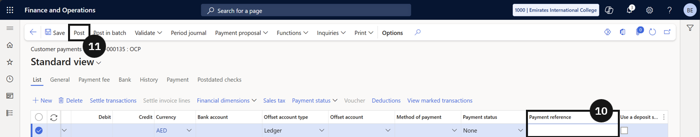 Process a Payment with an Early Payment Discount — the journal line after settling showing the reduced payable amount
