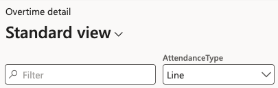 Attendance type field with Line selected