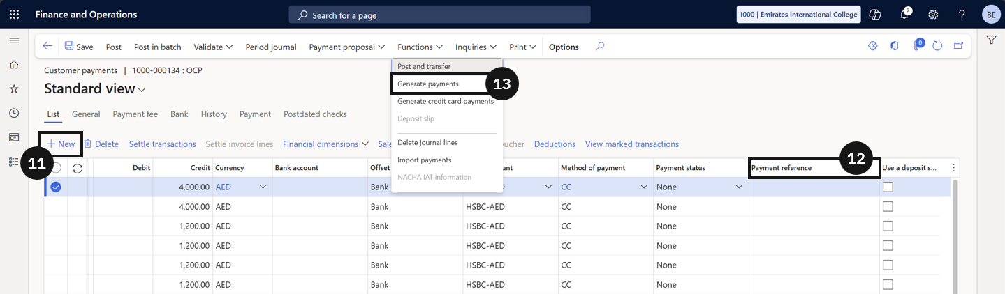 Schedule Credit Card Payments — the journal with Approved status and the Post button active