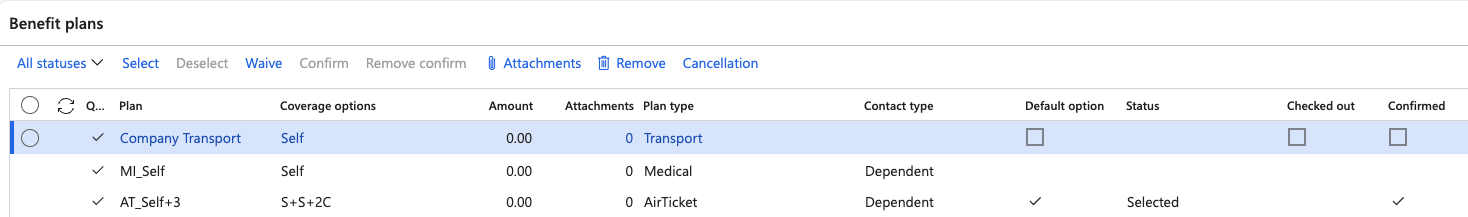 The worker benefit enrolment showing the confirmed airfare entitlement