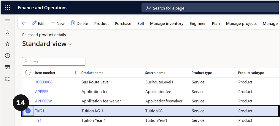 Set Up Trade Agreement — the Released products Sell section with the Line discount group field set to Sibling discount