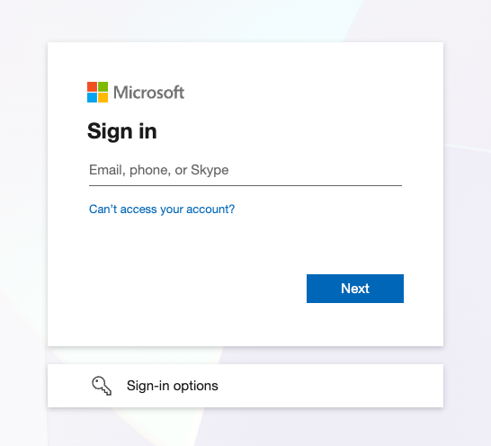 The ESS sign-in screen showing the Sign in with Microsoft button