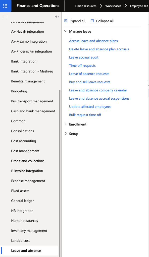 The Bulk request time off form in D365