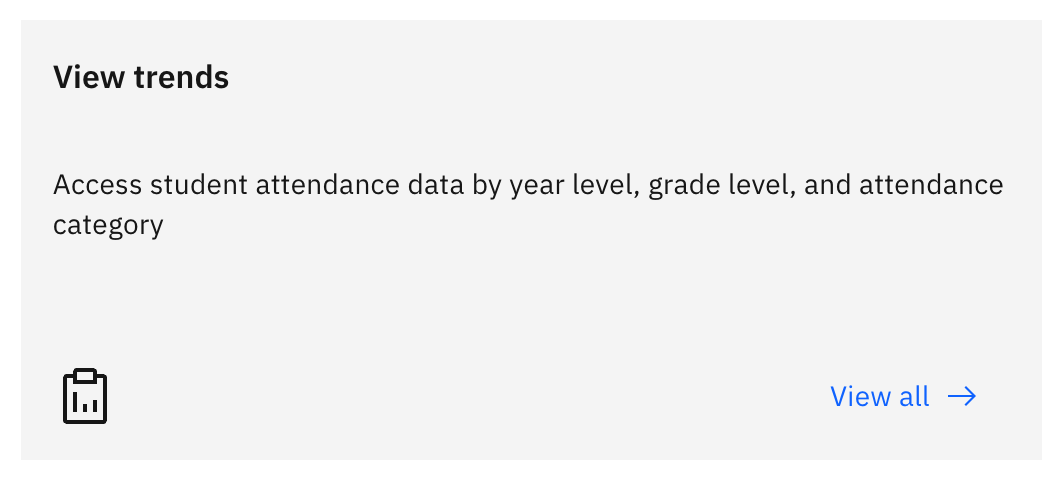 The View trends tile on the leader/officer Attendance overview